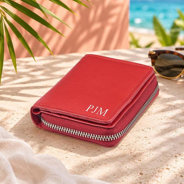 PRIMEHIDE Real Leather Zipped Card Holder with RFID Protection - Miami