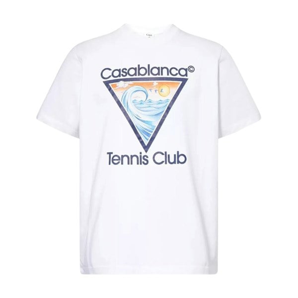 Casablanca Tennis Club Icon Crewneck White T-Shirt