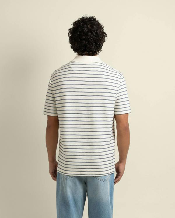 Larsson & Co Bergen - Textured Stripe Polo Shirt