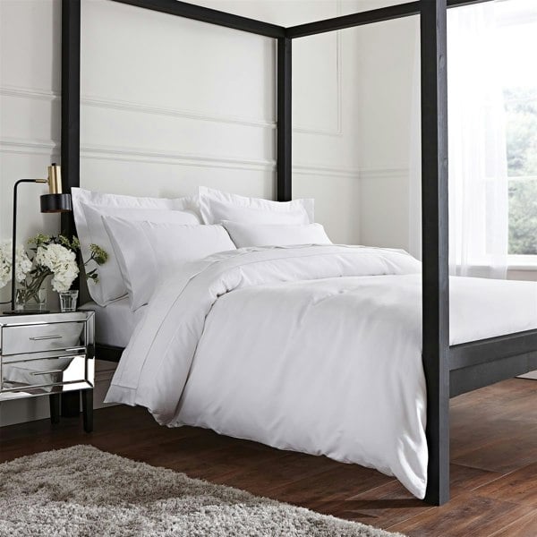 Bianca Luxury 800TC Cotton Sateen White Duvet Cover Set