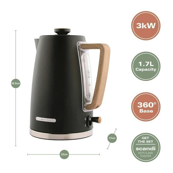 Hamilton Beach Scandi Classic Kettle & Toaster Set - Black - Hamilton Beach UK