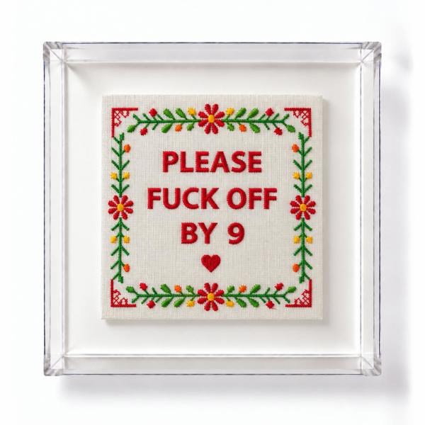 Lilly Loves Embroidered Please Fuck Off By Nine Artwork
