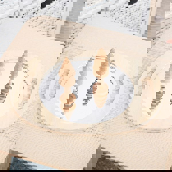 tickit Hand Held Wooden Mirror