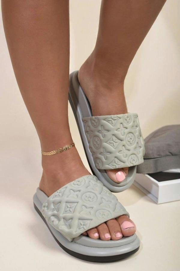 Josie Flatform Sandals - Grey