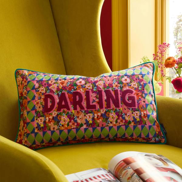 Sophie Robinson Darling Ditsy Reversible Filled Cushion Bright