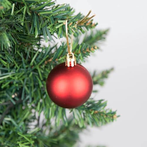 5cm Dark Red Shatterproof Christmas Bauble Set, 9 or 18 Piece Festive Tree Decorations image 7