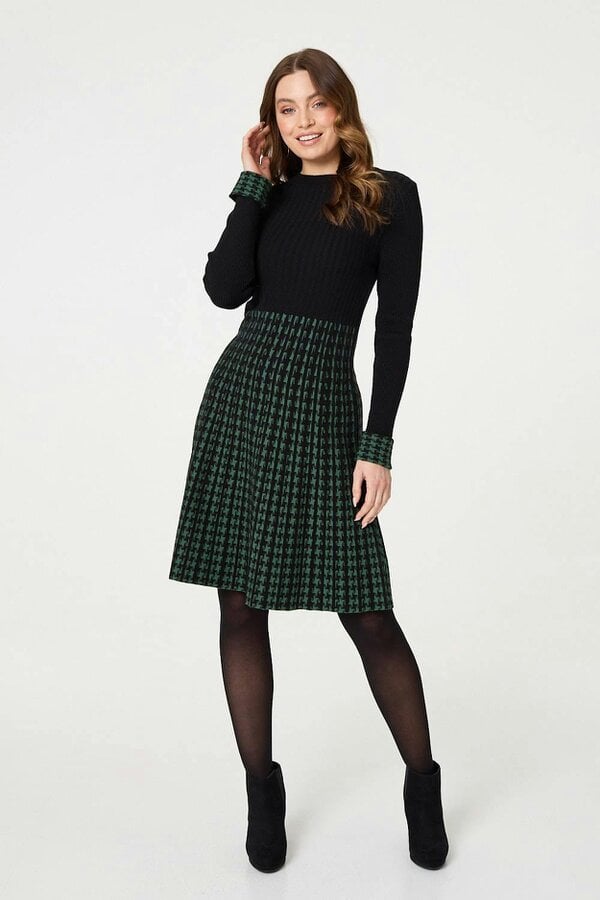 Izabel London Printed Colour Block Knit Dress