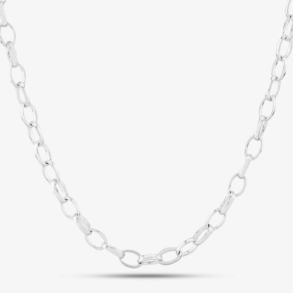 T. H. Baker Sterling Silver Rolo Oval 20 Inch Belcher Necklace 8.14.6985