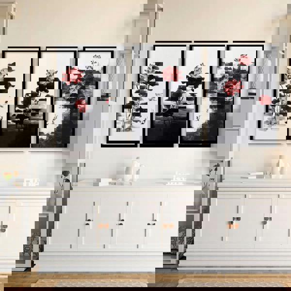 Living Room Canvas | Set of 3 Asian Inspired Wall art Prints