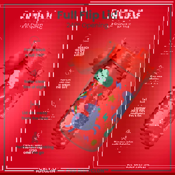 ION8 Leak Proof Kids Water Bottle, Recyclon, Red Unicorns, 350ml (12oz)