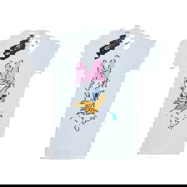Disney Girls Daisy Duck Big Portrait Cotton T-Shirt - White
