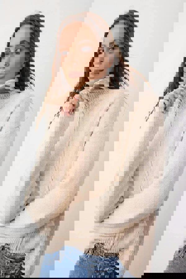 WOVCOR Soft Textured Oversize Knit Cardigan with Zipper