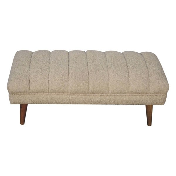Artisan Furniture Cream Boucle Puffer Bench