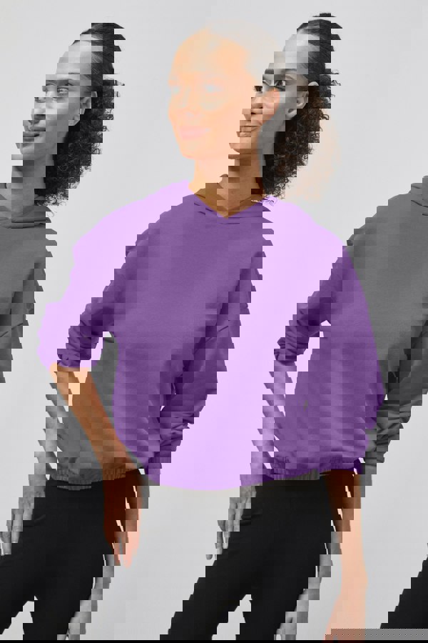 ENORSIA Jersey Hoodie With Elastic Waistband