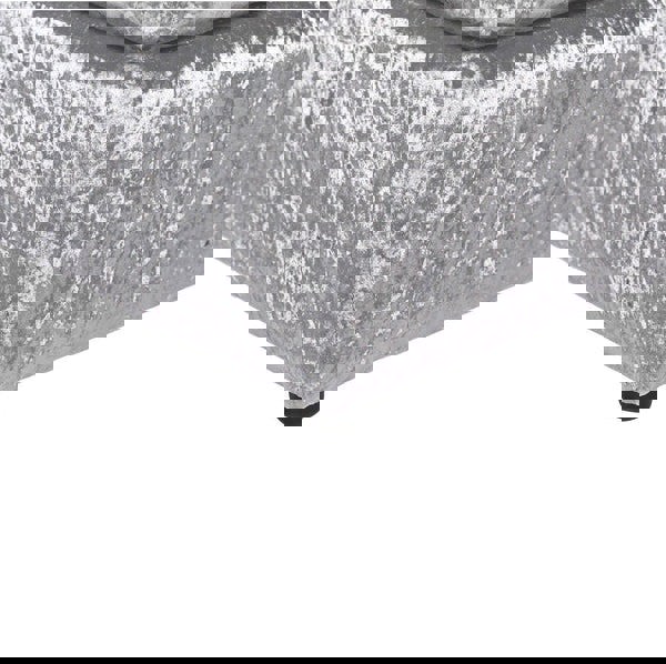 Dylan Crushed Velvet Fabric Footstool in Silver