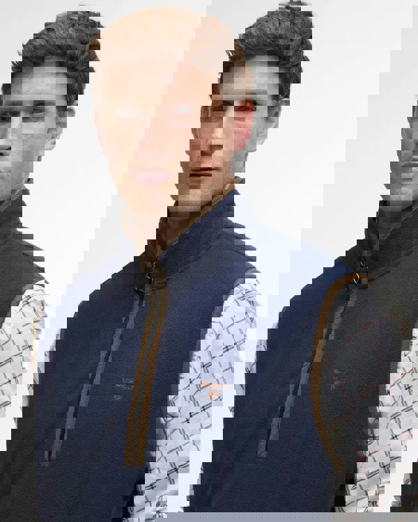 Barbour Harwood Half-Zip Fleeced Gilet - Navy Blue