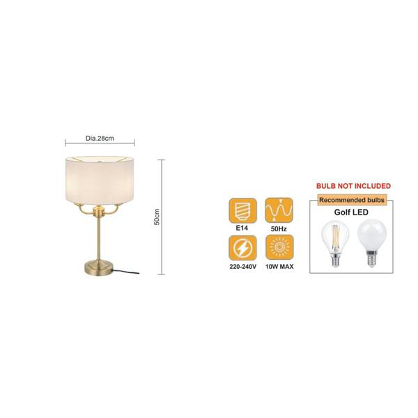 COSYLYTE Winston 3 Light Classic Table Lamp