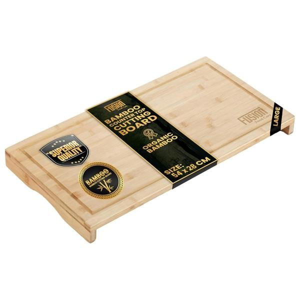 Fusion Food Care Fusion Food Bamboo Chopping Board - 54x28cm Large Cutting Board for Kitchen Food Grade Board for Cutting Meat & Vegetable