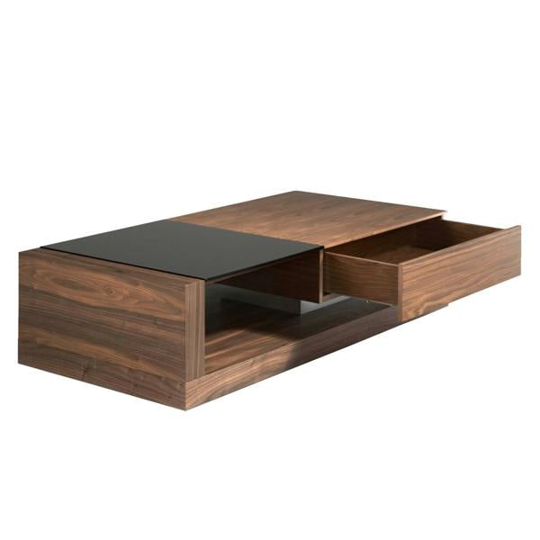 Angel Cerdá Rectangular coffee table Rectangular coffee table Black and walnut glass 2061