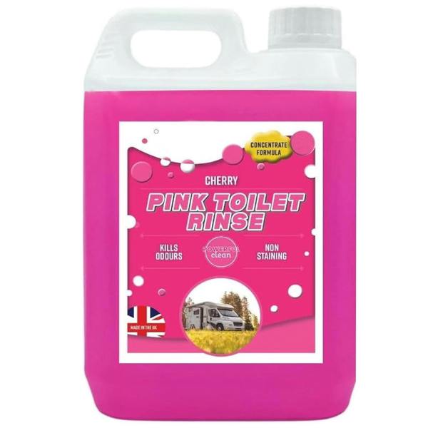 Pink Toilet Rinse Disinfectant Bottles For Caravans, Motorhome & Portable Toilets - 1 x 2.5L