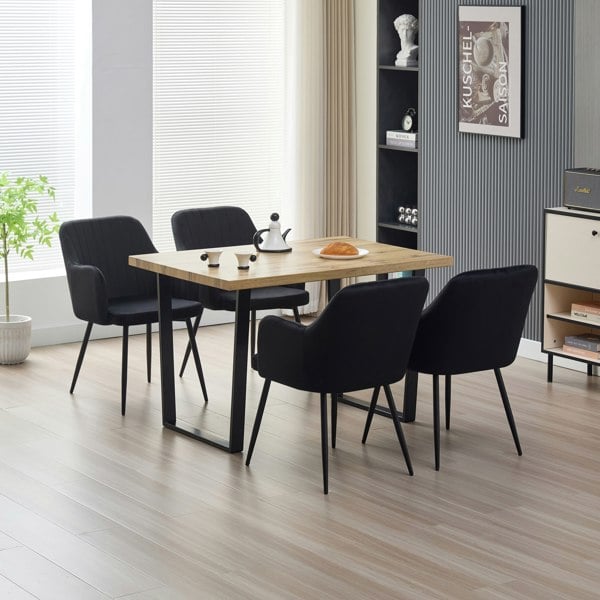 Indoor Living Colorado Dining Table with 4 Charlotte Velvet Chairs