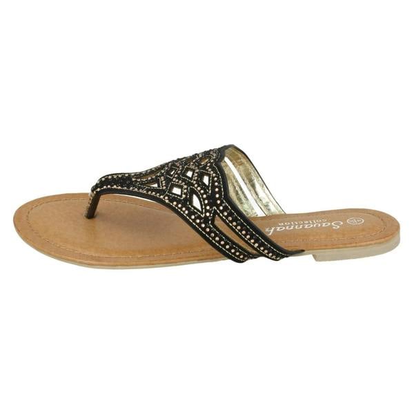 Savannah Ladies Savannah Jewelled Toe Post Sandals