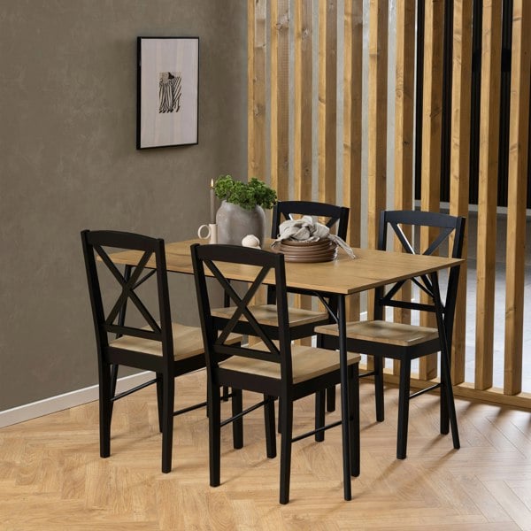 Furniture To Go Peru Dining Table in Black and Oak
