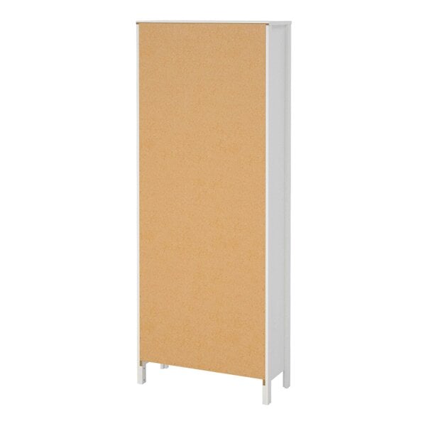 Wyld Haus Gossmere White Wooden China Cabinet 2 Glass Doors 3 Drawers Silver Handles