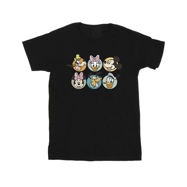 Disney Mens Mickey Mouse And Friends Faces T-Shirt - Black