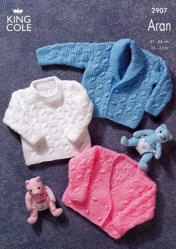 King Cole Big Value Knitting Pattern 2907, Jackets, Cardigans, Sweaters for Baby, New Born - 3 Years - Intermediate