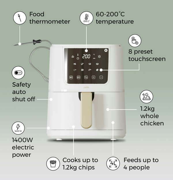 Cello Perfect Temperature Airfryer White
