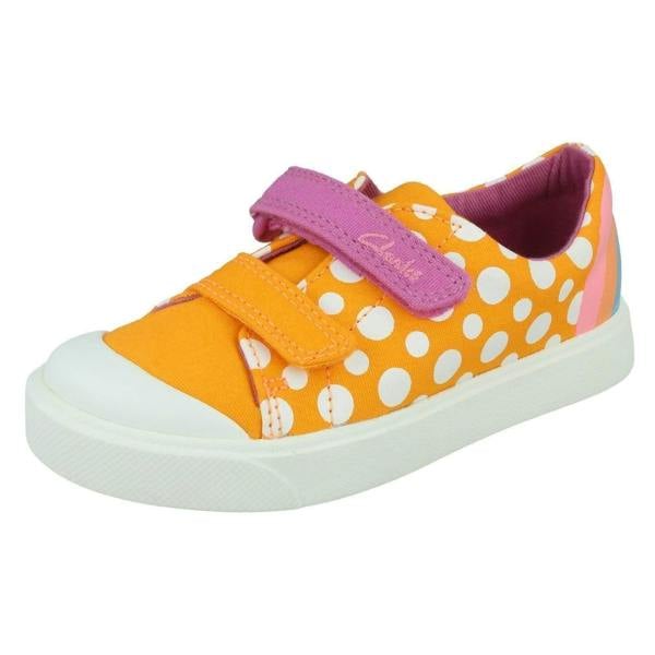 Clarks Girls Clarks Pattern Detailed Canvas Shoes City Bright