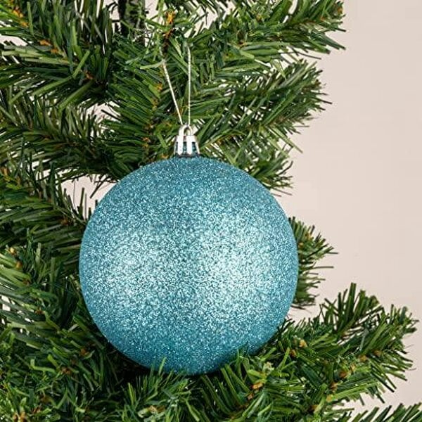 Shatchi Light Blue Christmas Baubles Pack Sizes, Shatterproof 10cm Tree Decorations with Mixed Finishes