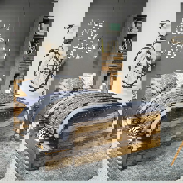 Furniture To Go Brooklyn Bookcase in Walnut and Dark Matera Grey