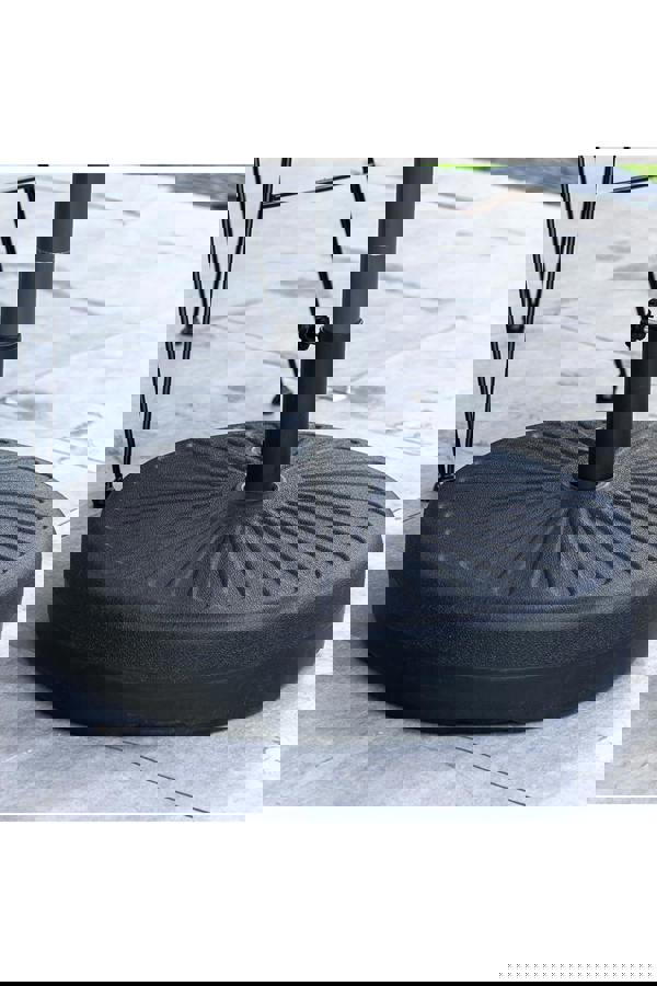 Living and Home 28KG Heavy-duty Outdoor Portable Cantilever Umbrella Stand - 38/48mm Water and Sand Fillable Round Garden Parasol Base & Weight Stand