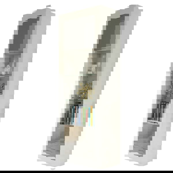 Mex Furniture Modern Display Cabinet 170cm – White Body & Grey Gloss Doors