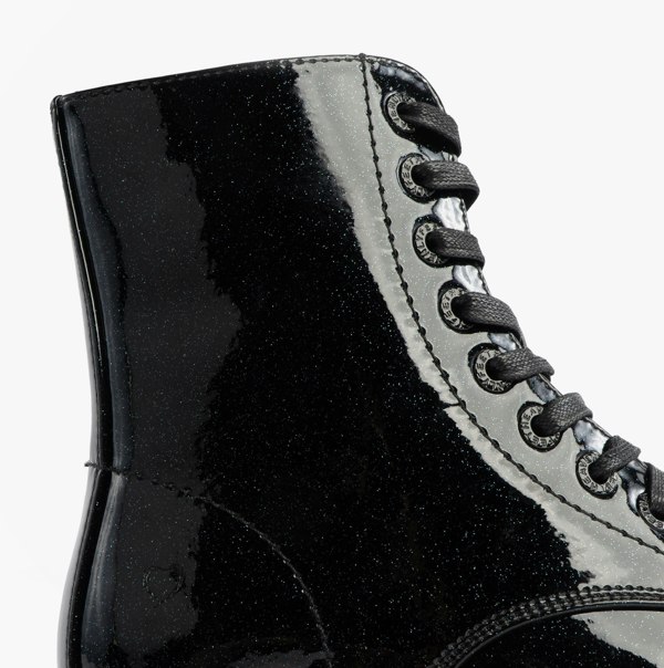 Heavenly Feet JUSTINA2 GLITTER Womens Ankle Boots Black Glitter