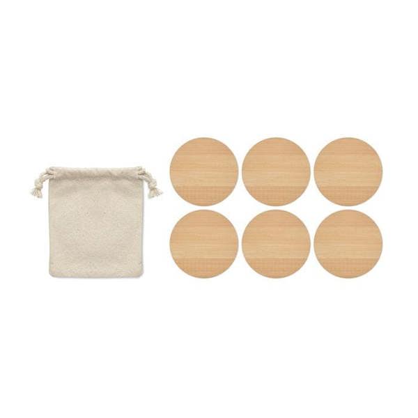 MidOcean Bayin Bamboo Coasters (Pack of 6) - Wood - 