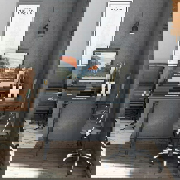 Dorel Home Memphis Office Writing Desk in Grey