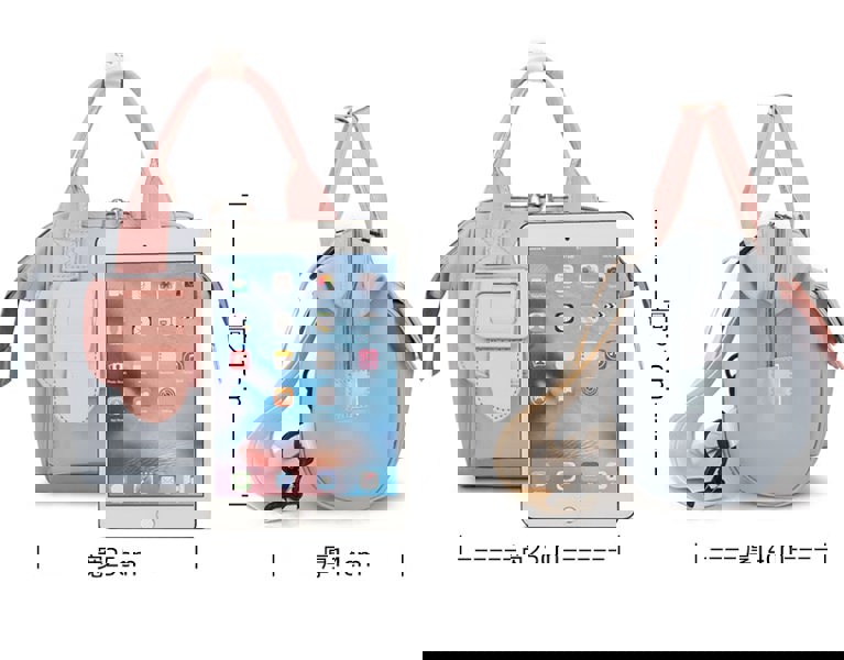 Anymom Mommy Baby Changing Bag Black Backpack Big Capacity Handbag