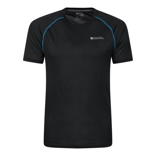 Mountain Warehouse Mens Aero II Short-Sleeved T-Shirt - Black - 