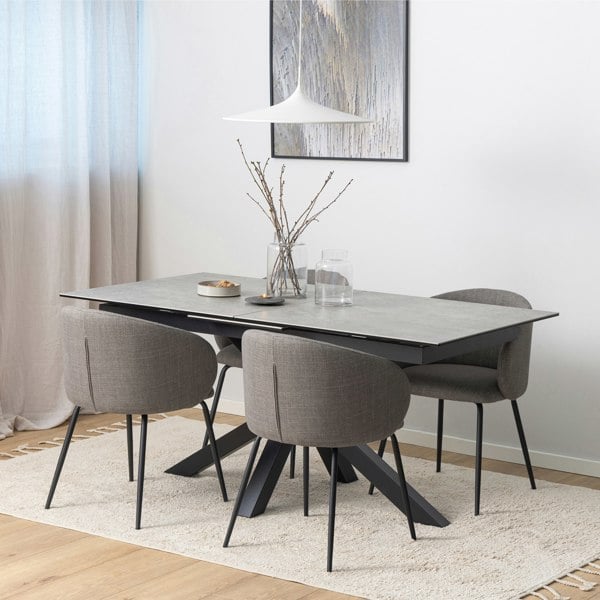Furniture To Go Heaven Extendable Dining Table with Ceramic Grey Top 168cm