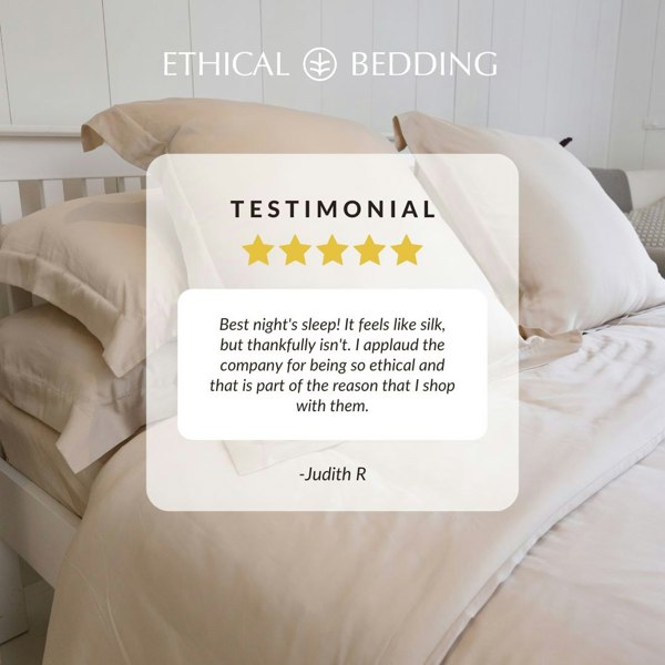 Ethical Bedding Duvet Cover (Eucalyptus Silk) - Wheat 