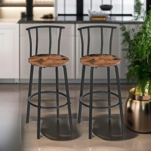 Rafaelo Mobilia Set of Breakfast Bar Stools with Footrest