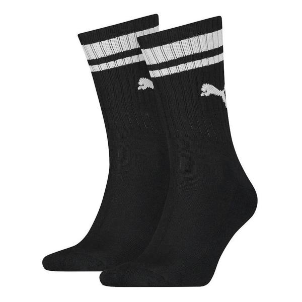 Puma Unisex Adult Heritage Stripe Crew Socks (Pack of 2) - Black/White - 