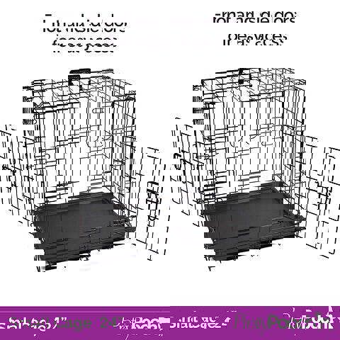 Pretty Pooch Dog Crate Small Cage Puppy Cat Pet Training Tray and Bed With Two Gloves