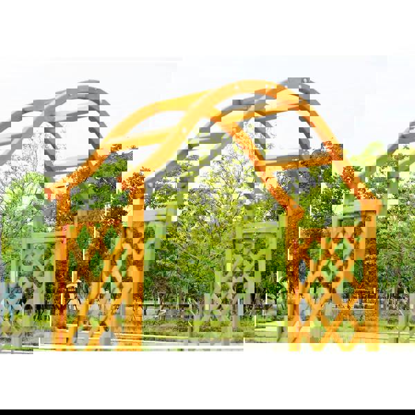 Gr8 Garden Garden Arch Wooden Pergola Feature Trellis Rose Climbing Plant Archway Tan Frame