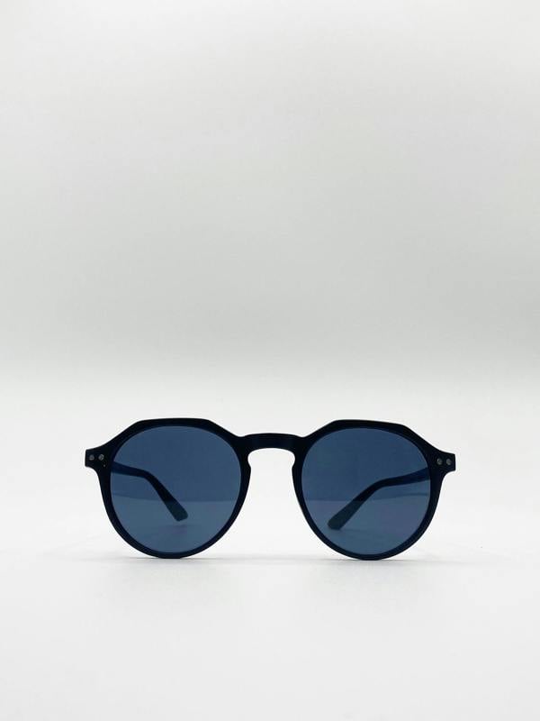 Matte Classic Preppy Sunglasses With Key Hole Nosebridge - svnx