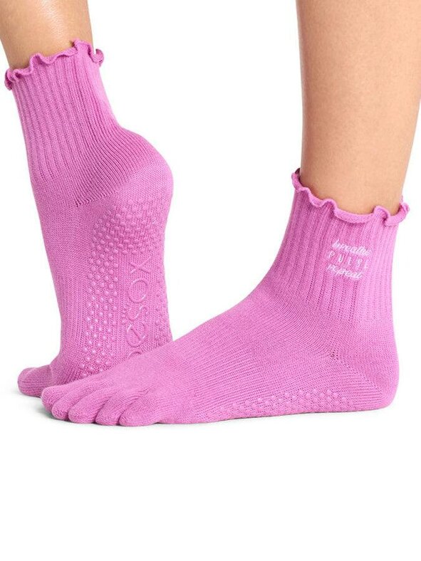 ToeSox Melody Full Toe Yoga Socks - Azalea Mantra