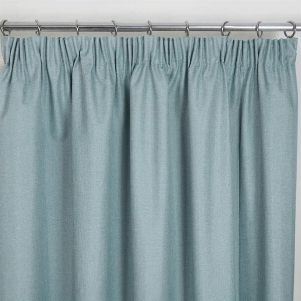 Eclipse Blackout Pencil Pleat Curtains - Duck Egg